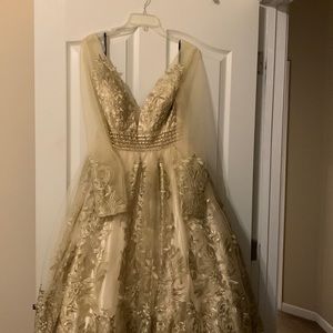 COPY - Beautiful long sleeve gold gown only worn 2 hours